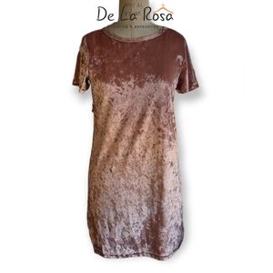 ✨CLEARANCE SALE ✨ NWT Melissa Masse Pink Velvet T Shirt Dress XS